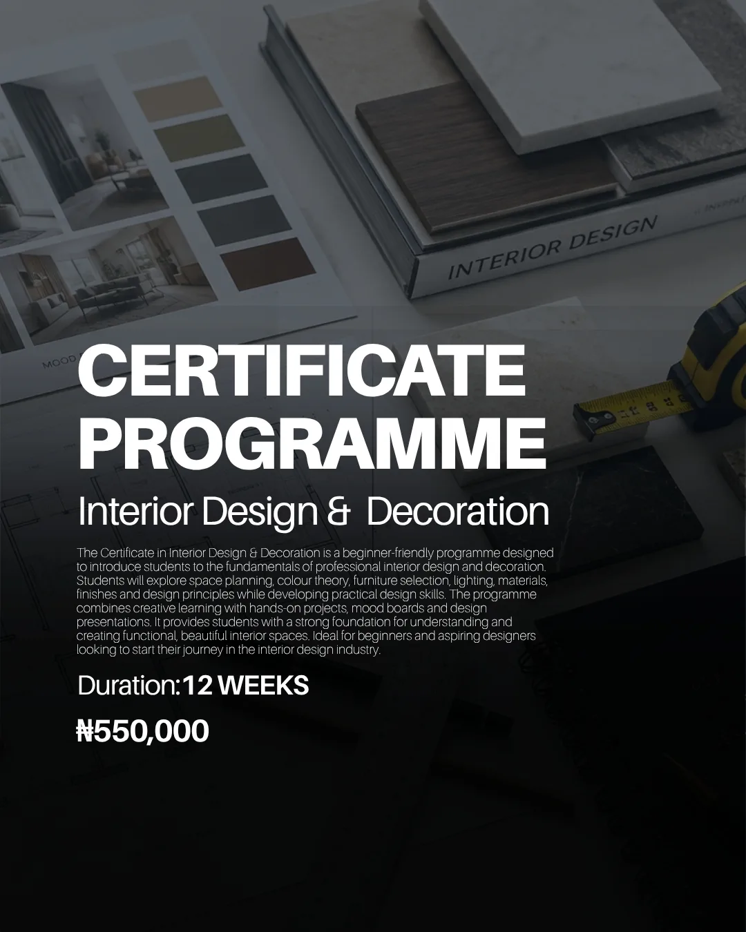 Certificate in Interior Design & Decoration programme